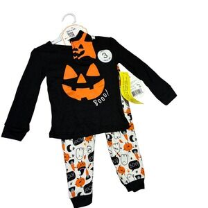 Modern Kids Halloween Pajamas‎ Set - 3 Piece Outfit, 24 Months, Pumpkin Ghost